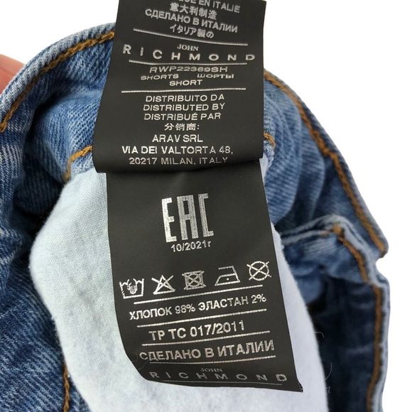 John Richmond x Playboy | Printed Fray High Rise Denim Shorts NWT - Picture 10 of 12